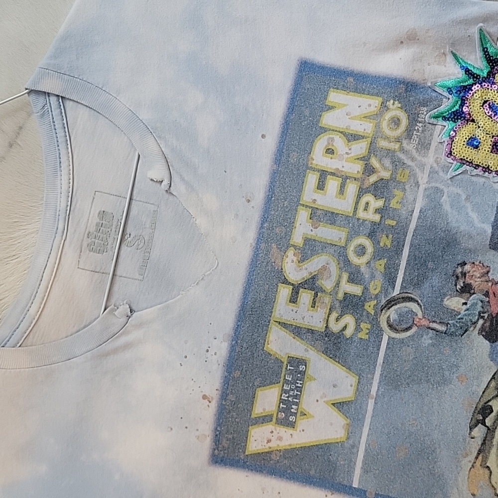 Western Story Graphic Tee with POW Sequin Patch - Picture 5 of 5